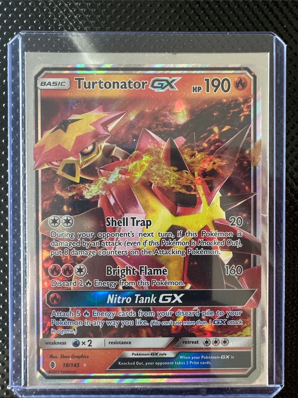 Turtonator-GX Pokémon Card - Red & Yellow Holo NM